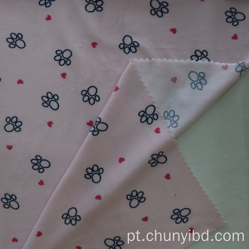 Adorável design de tecido misto elástico poli92% sp8% pêssego de pêssego de pêssego para bebês/crianças roupas de sono